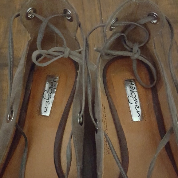 Halogen - Gray Suede Nella Ghillie Flats - Picture 6 of 7